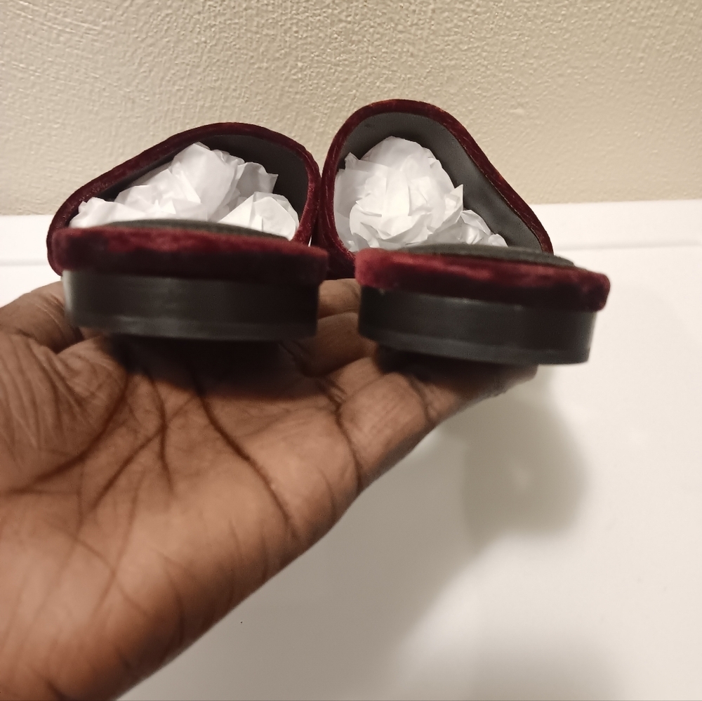 Michael Kors| Velvet Slip On Mule Burgundy Merlot Wine Sz 40/ US 9.5 - Picture 11 of 11